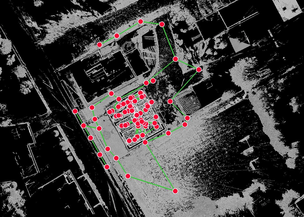 Lokalizacja stanowisk skanowania - Skaning laserowy 3D - Pomiary laserowe budynków