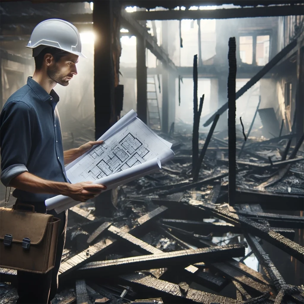 Rzeczoznawca budowlany - oględziny miejsca pożaru - ekspertyza budowlana - wycena wartości szkody