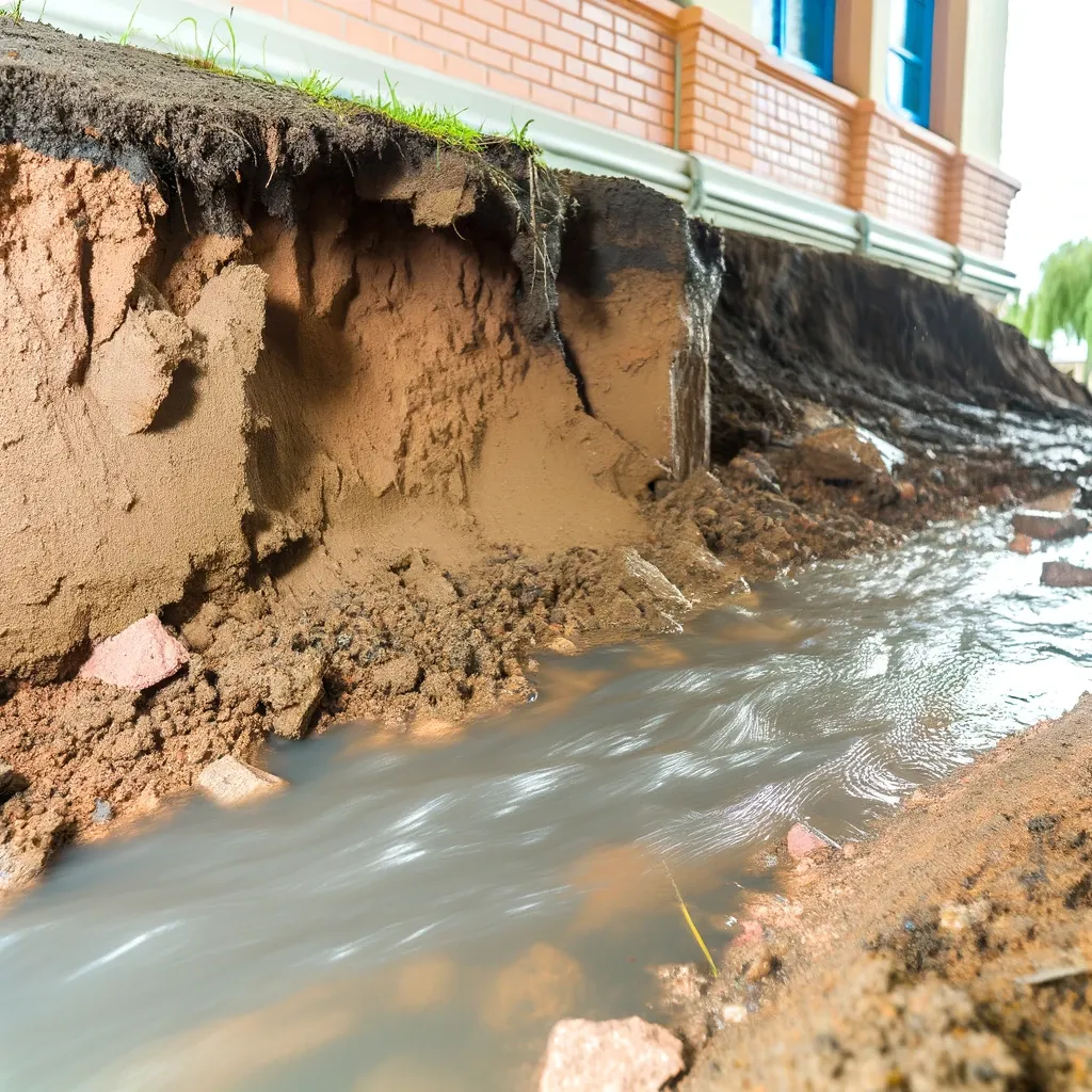 Erozja podłoża spowodowana wodą - ekspertyza budowlana Tychy