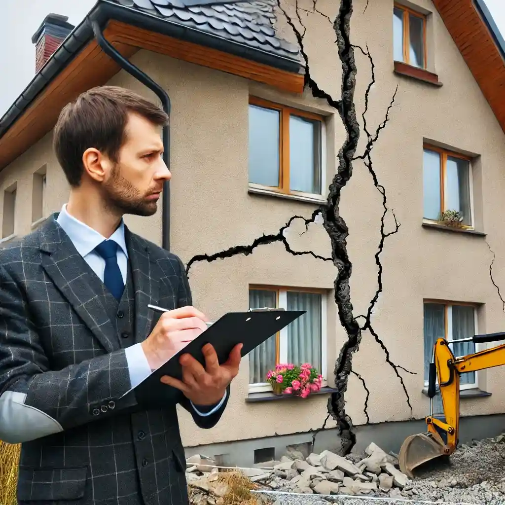 Ekspertyza budowlana dotycząca szkód górniczych w Katowicach, ocena wpływu działalności górniczej na struktury budynków, analiza uszkodzeń i rekomendacje naprawcze, profesjonalne badania techniczne, specjalistyczne raporty budowlane