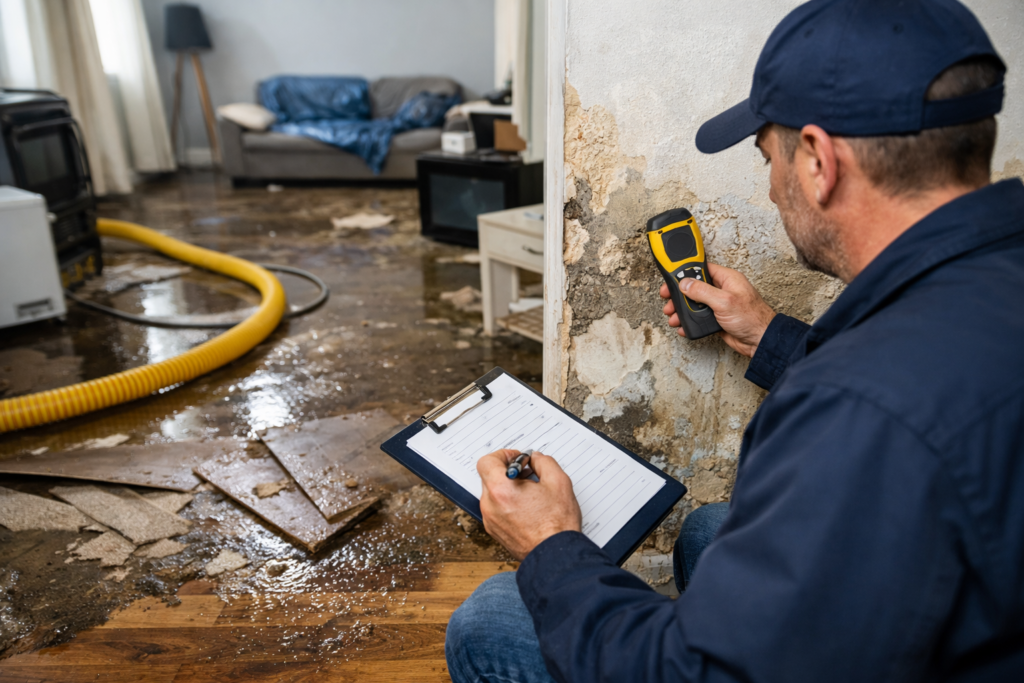 Ekspertyza po zalaniu – diagnostyka zawilgoconych ścian i posadzek w budynku mieszkalnym