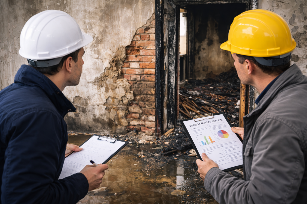 Ekspertyzy budowlane do odszkodowania z oceną szkód po pożarze i zalaniu budynku