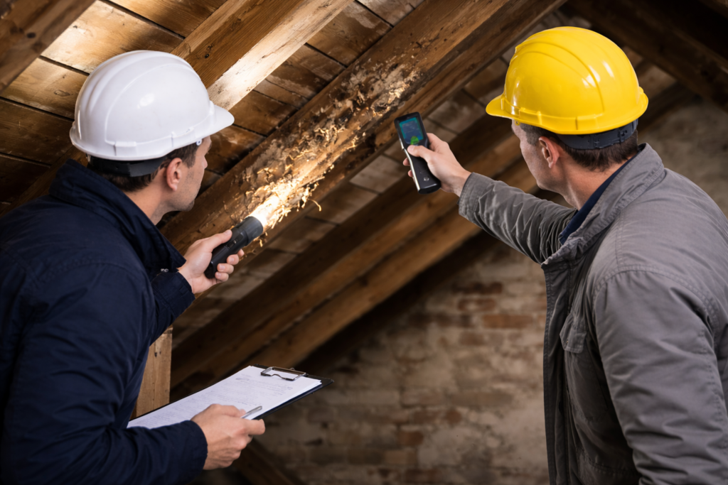 Ekspertyzy budowlane więźby dachowej z oceną zawilgocenia i degradacji elementów drewnianych