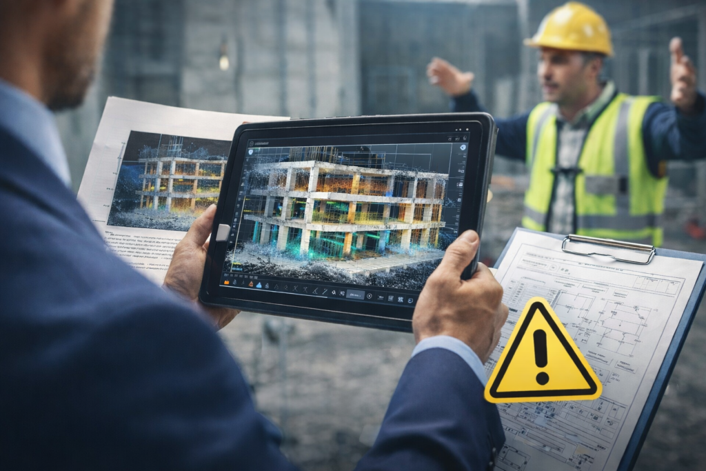 Inwentaryzacja 3D budowy jako dowód w sporze z wykonawcą – skaning laserowy obiektu na placu budowy