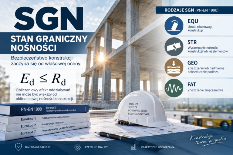 Stan graniczny nośności SGN – ocena bezpieczeństwa konstrukcji zgodnie z zasadami projektowania konstrukcji